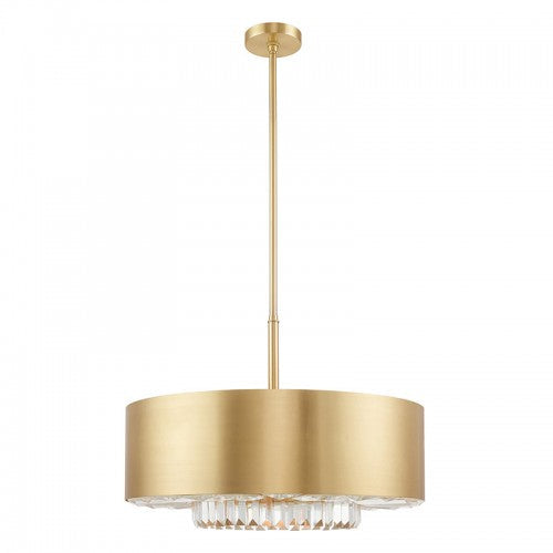 6 Light Satin Brass Pendant Chandelier Livex