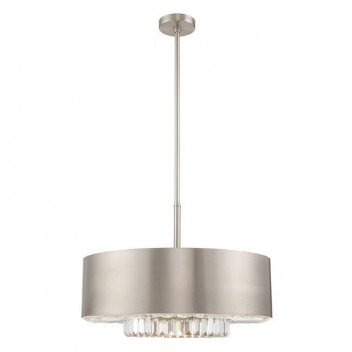 6 Light Brushed Nickel Pendant Chandelier Livex