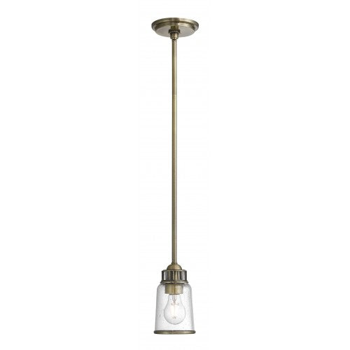 1 Light Antique Brass Single Pendant Livex