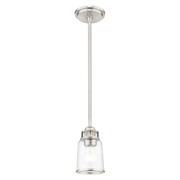 1 Light Brushed Nickel Single Pendant Livex