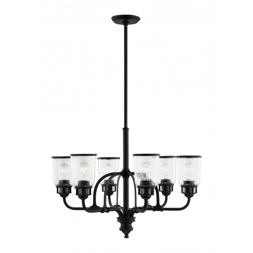 6 Light Black Chandelier Livex