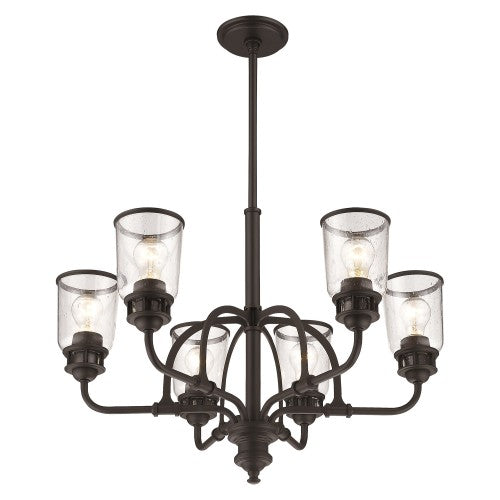 6 Light Bronze Chandelier Livex