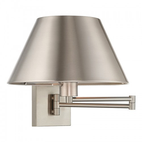 1 Light Brushed Nickel Swing Arm Wall Lamp Livex