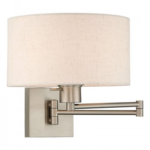 1 Light Brushed Nickel Swing Arm Wall Lamp Livex