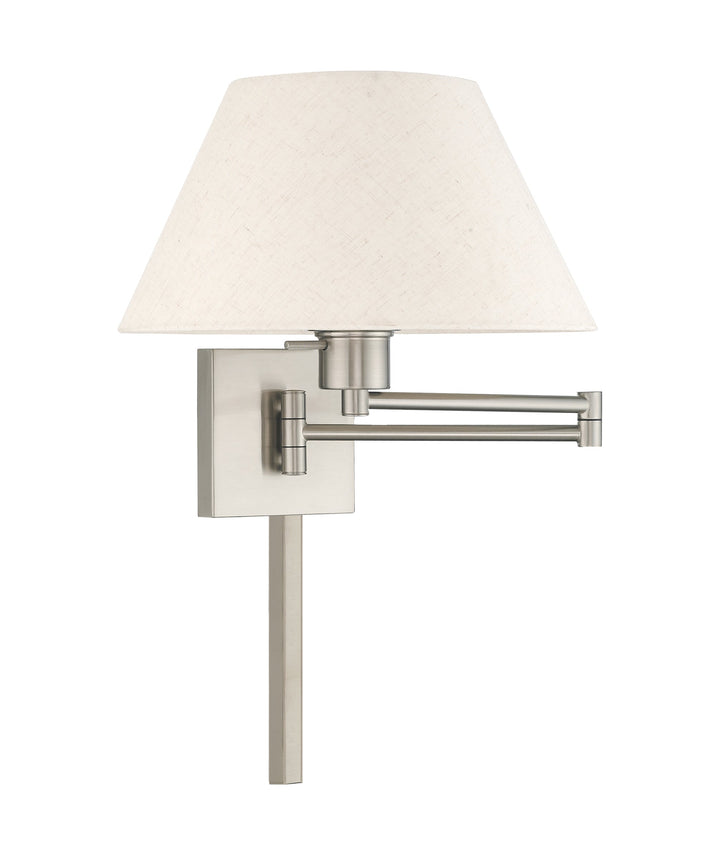 1 Light Brushed Nickel Swing Arm Wall Lamp Livex