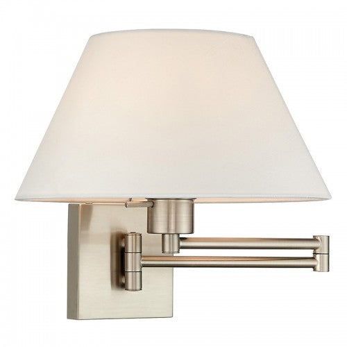 1 Light Brushed Nickel Swing Arm Wall Lamp Livex