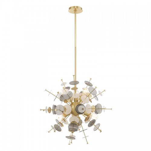 6 Light Satin Brass Pendant Chandelier Livex