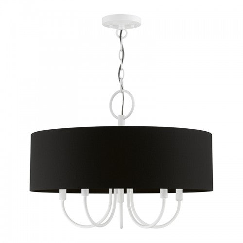 5 Light White Pendant Chandelier Livex