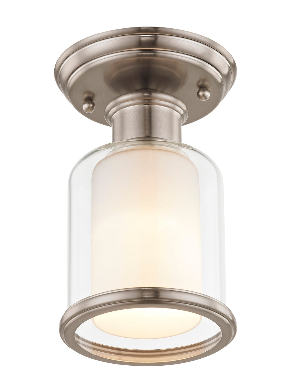 1 Light Brushed Nickel Ceiling Mount Livex