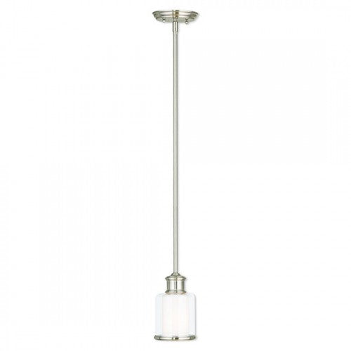 1 Light Brushed Nickel Single Pendant Livex