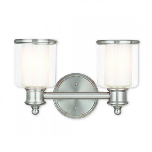 2 Light Brushed Nickel Bath Light Livex