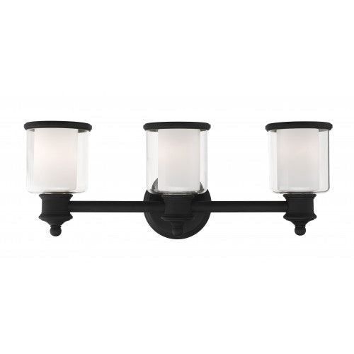 3 Light Black Bath Vanity Livex