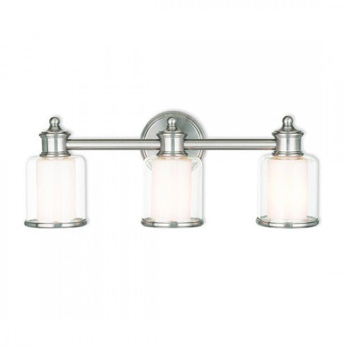 3 Light Brushed Nickel Bath Light Livex