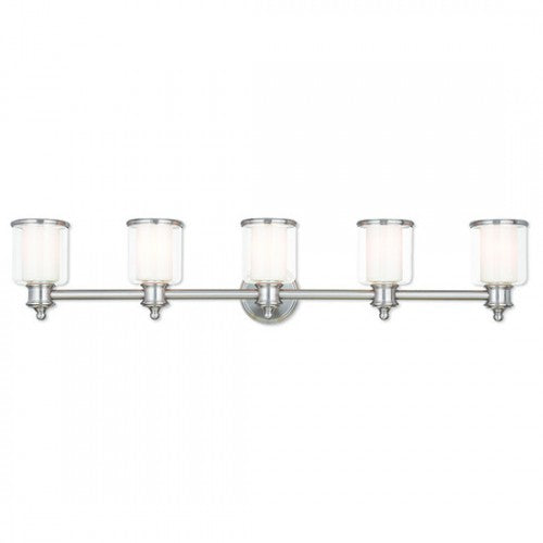 5 Light Brushed Nickel Bath Light Livex