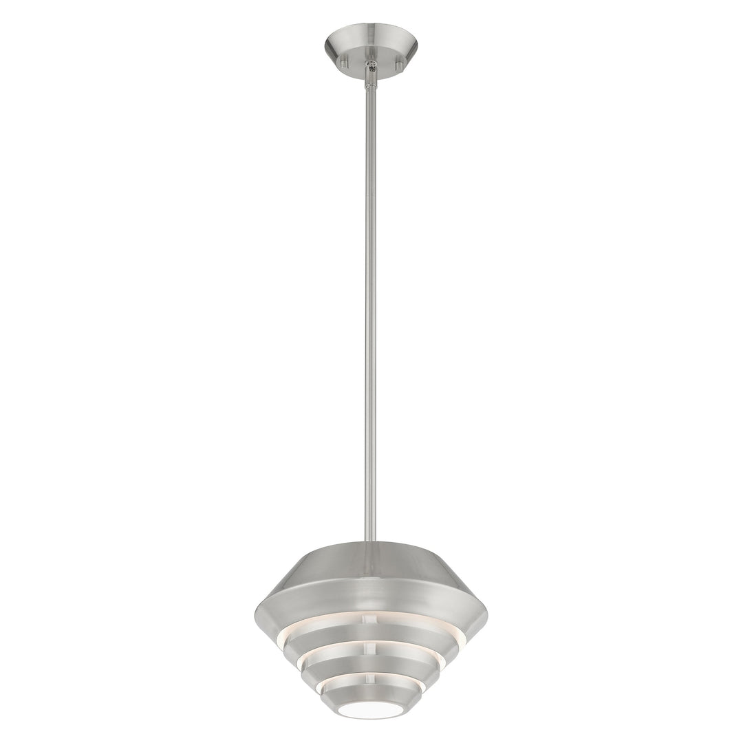 1 Light Brushed Nickel Single Pendant Livex