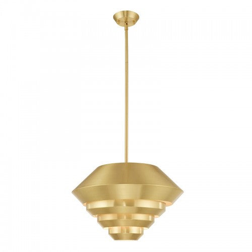 1 Light Satin Brass Single Pendant Livex