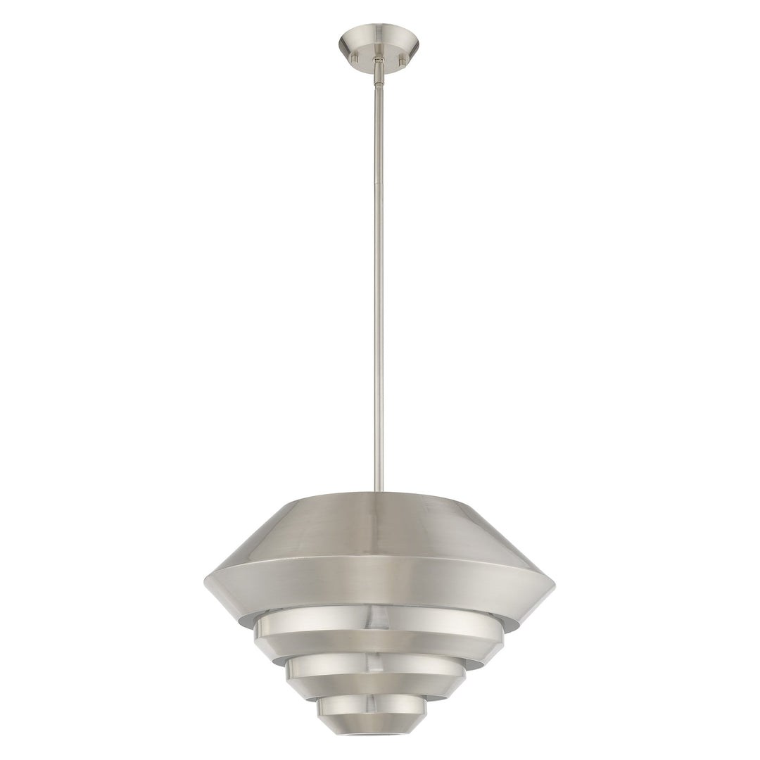 1 Light Brushed Nickel Single Pendant Livex