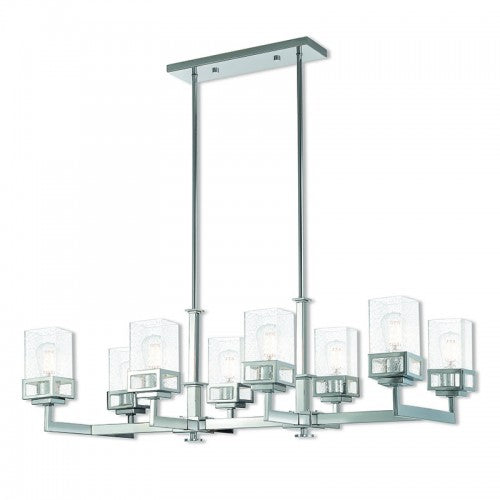 8 Light Polished Chrome Linear Chandelier Livex