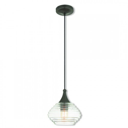 1 Light English Bronze Single Pendant Livex