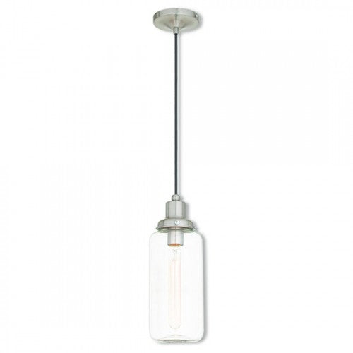 1 Light Brushed Nickel Single Pendant Livex