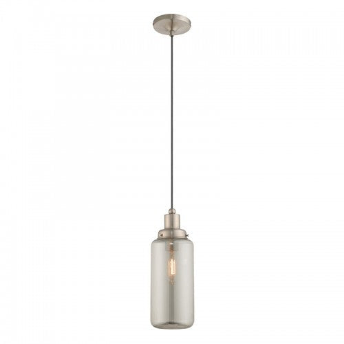 1 Light Brushed Nickel Single Pendant Livex