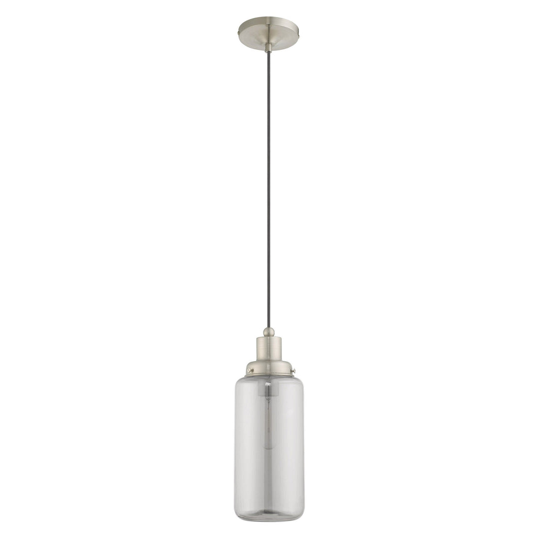 1 Light Brushed Nickel Single Pendant Livex