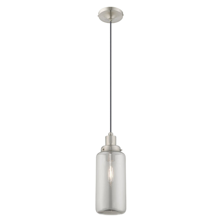 1 Light Brushed Nickel Single Pendant Livex