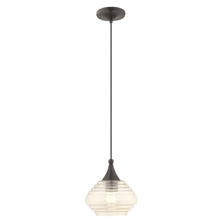 1 Light English Bronze Single Pendant Livex