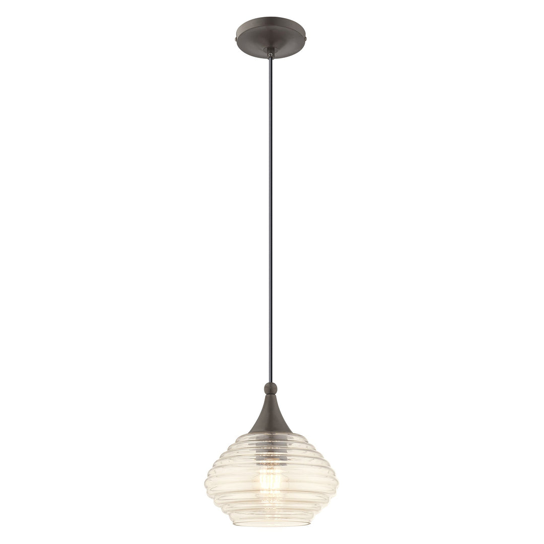 1 Light English Bronze Single Pendant Livex