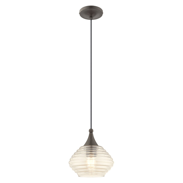 1 Light English Bronze Single Pendant Livex