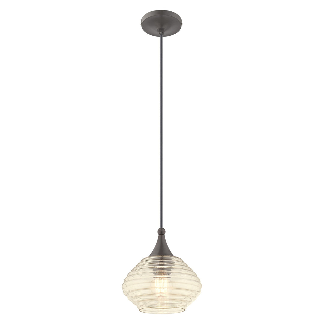 1 Light English Bronze Single Pendant Livex