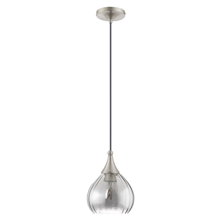 1 Light Brushed Nickel Single Pendant Livex