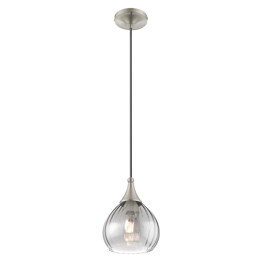 1 Light Brushed Nickel Single Pendant Livex