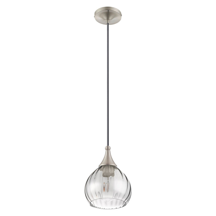 1 Light Brushed Nickel Single Pendant Livex