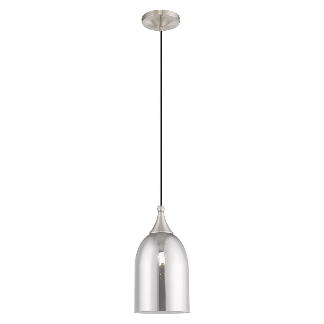 1 Light Brushed Nickel Single Pendant Livex