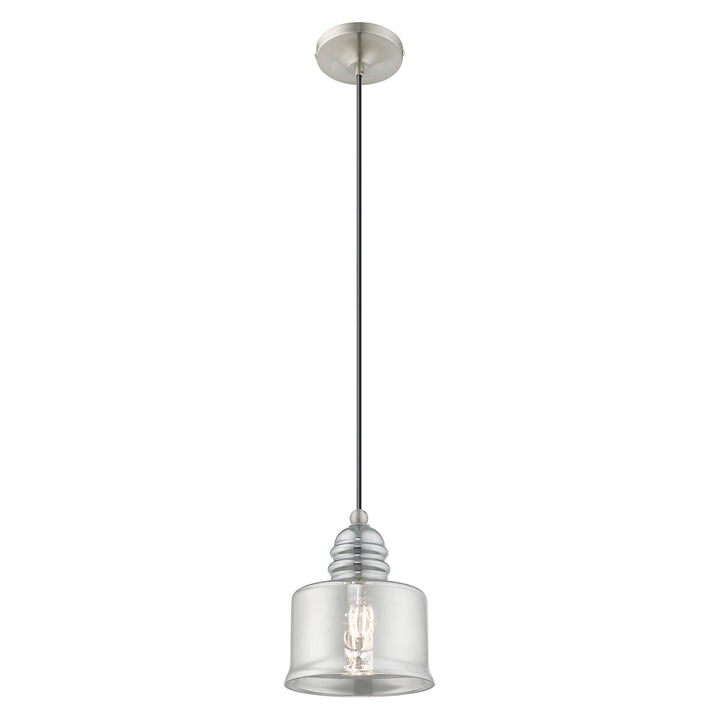 1 Light Brushed Nickel Single Pendant Livex