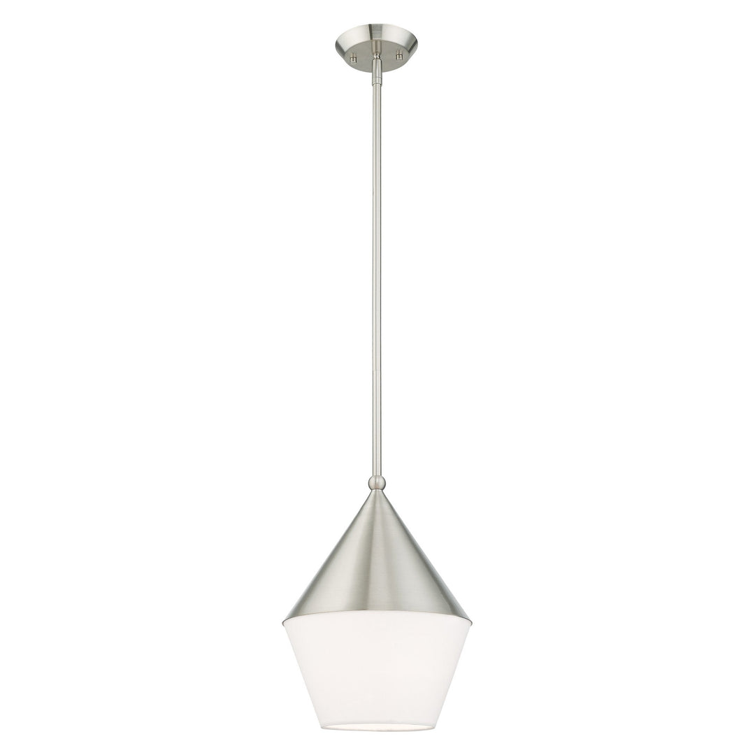 1 Light Brushed Nickel Single Pendant Livex