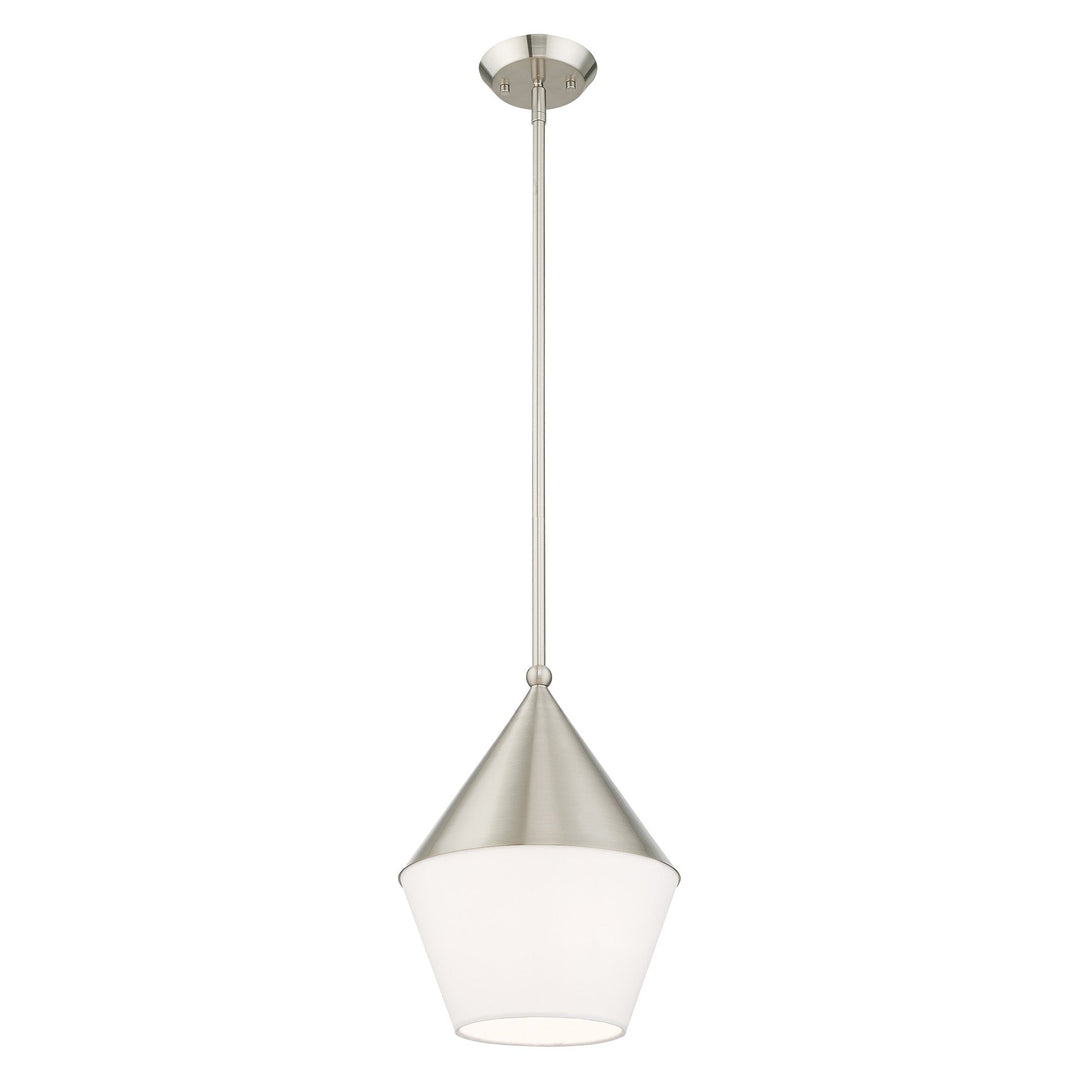 1 Light Brushed Nickel Single Pendant Livex