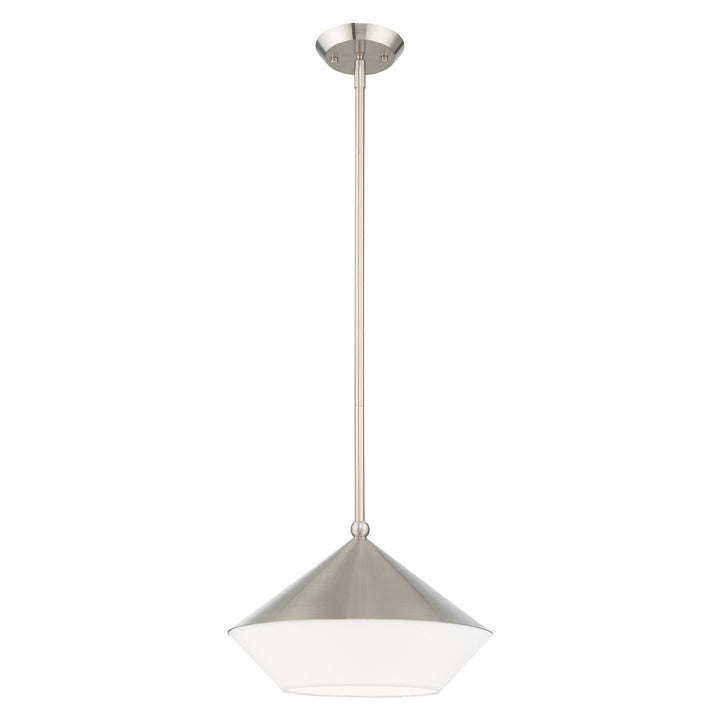 1 Light Brushed Nickel Single Pendant Livex