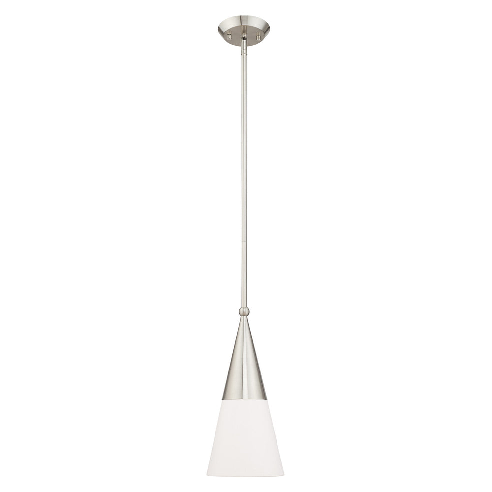 1 Light Brushed Nickel Single Pendant Livex