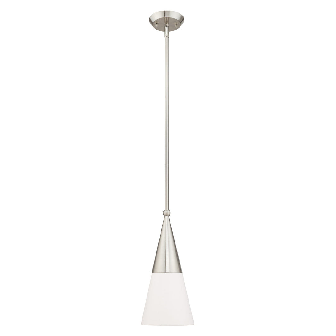 1 Light Brushed Nickel Single Pendant Livex