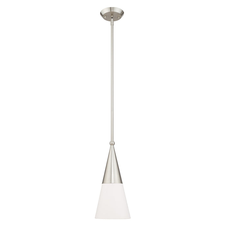 1 Light Brushed Nickel Single Pendant Livex