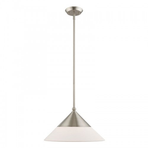 1 Light Brushed Nickel Single Pendant Livex