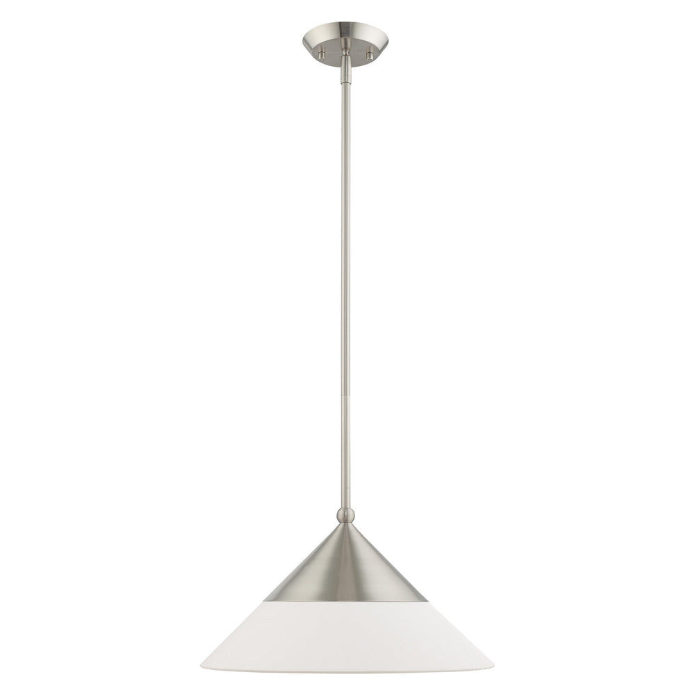 1 Light Brushed Nickel Single Pendant Livex