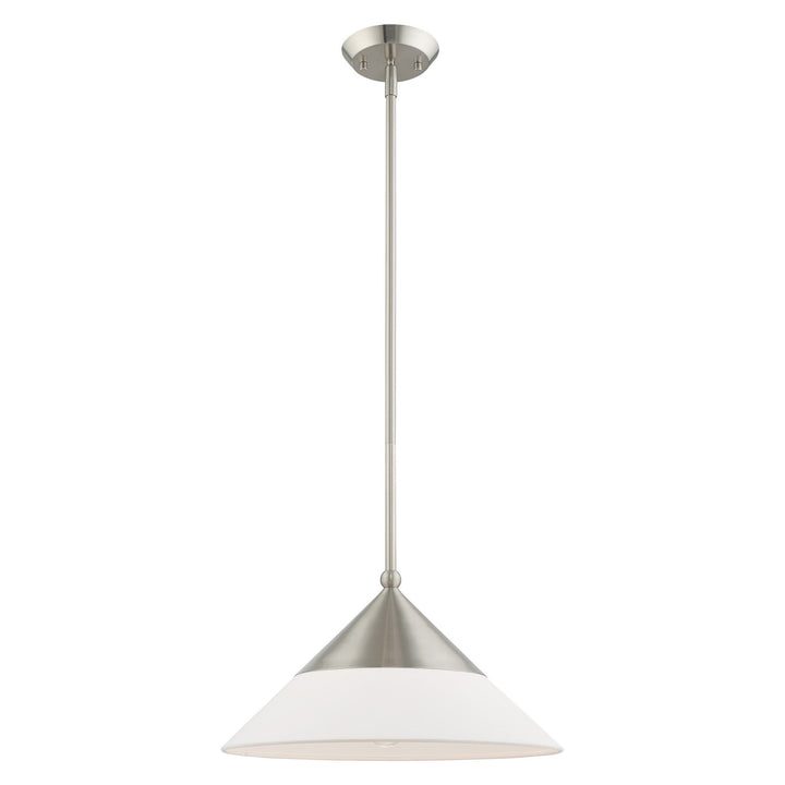 1 Light Brushed Nickel Single Pendant Livex