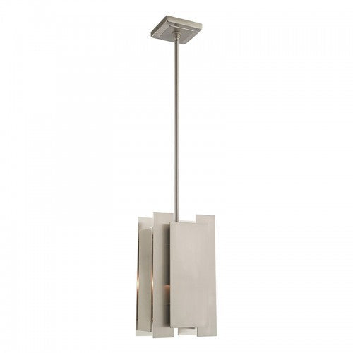 1 Light Brushed Nickel Single Pendant Livex