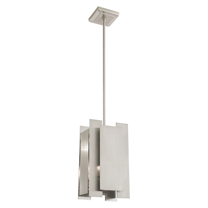 1 Light Brushed Nickel Single Pendant Livex