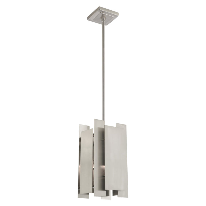 1 Light Brushed Nickel Single Pendant Livex