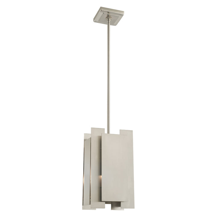 1 Light Brushed Nickel Single Pendant Livex