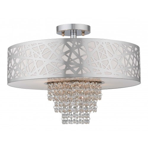 4 Light Polished Chrome Ceiling Mount Livex